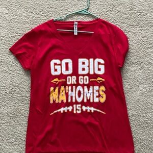Red Graphic Tee with Bold Text NWOT